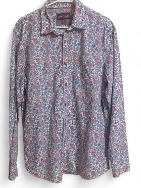 U.S. Polo Assn. Men's Floral Button-Down Shirt - Blue Red & White Sz XL